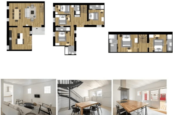 Floor plan of a coliving apartment