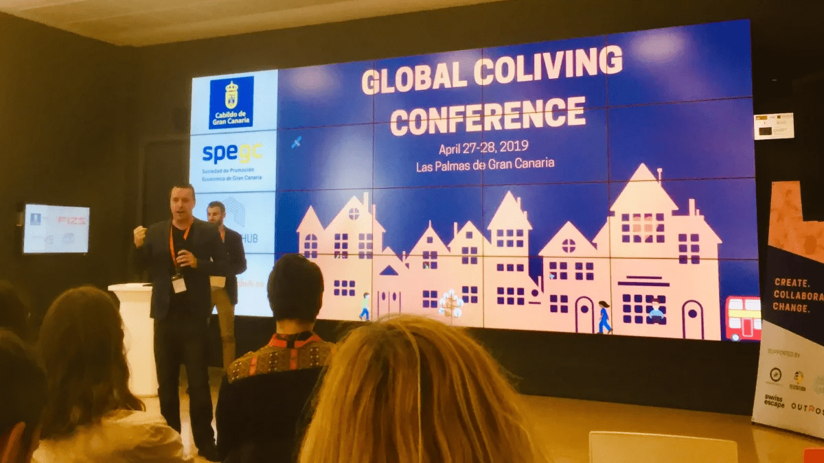 Jeremiah Adler speaking at the Coliving Hub Conference