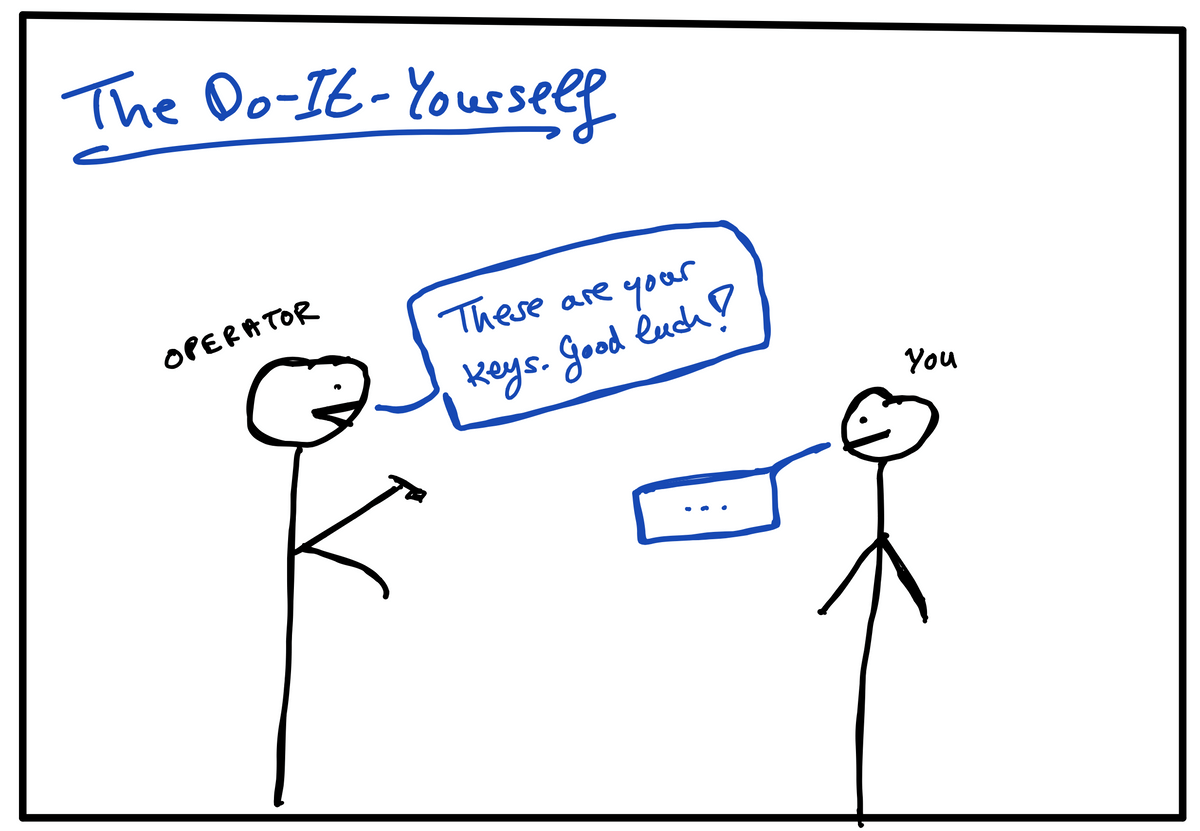 The Do-It-Yourself approach: the operator hands over the keys and wishes you good luck